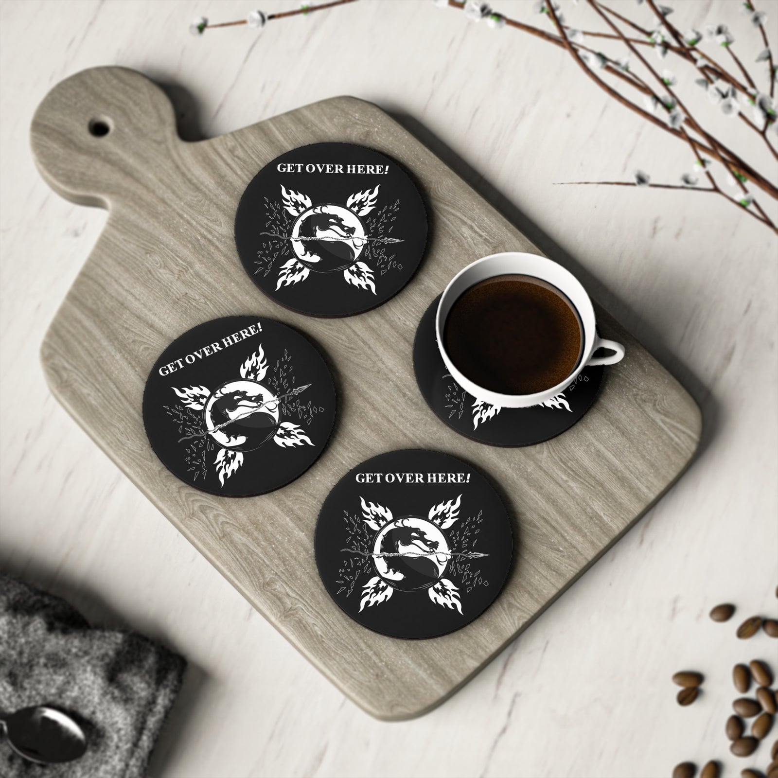 MK - GET OVER HERE - Coasters