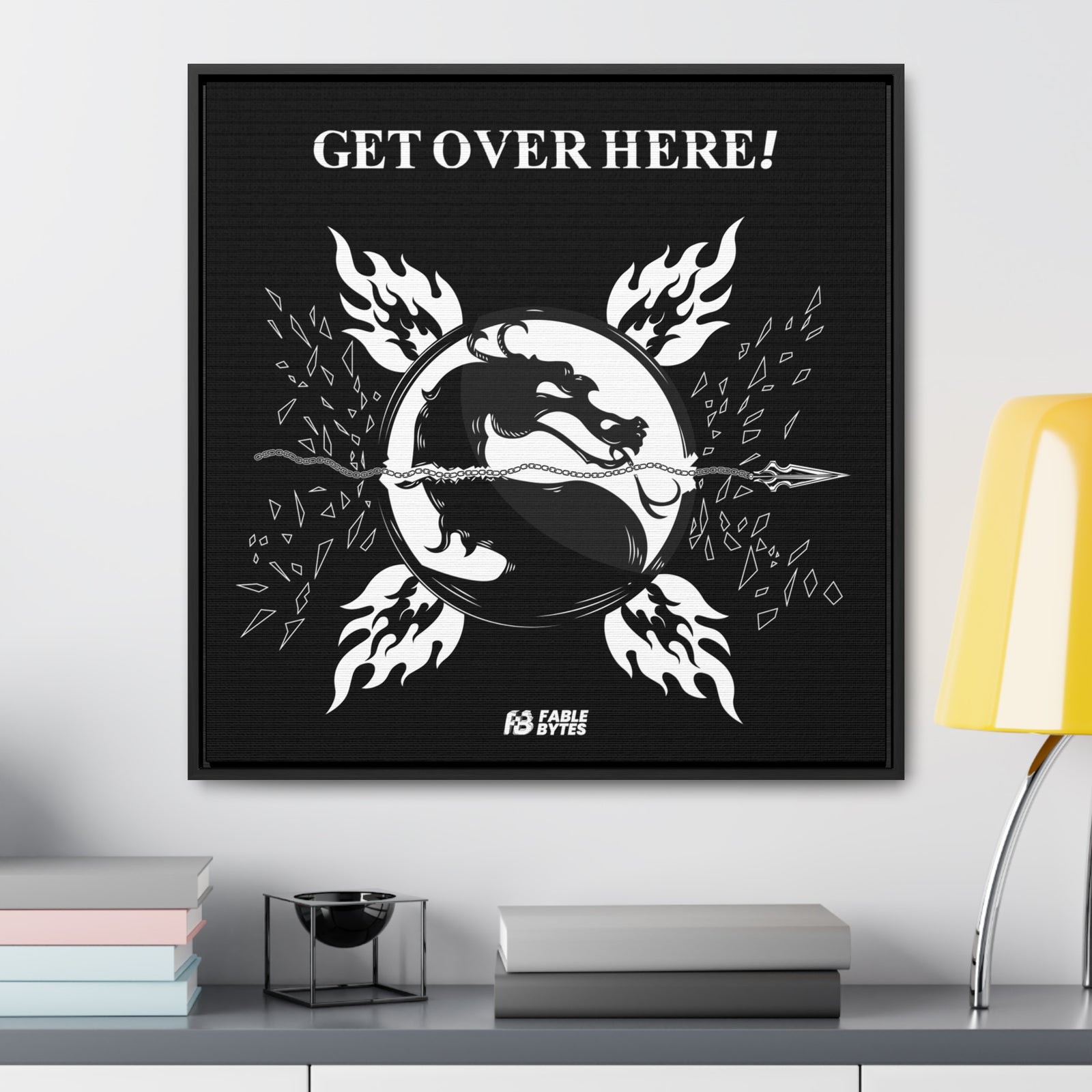 MK - GET OVER HERE - Framed Canvas