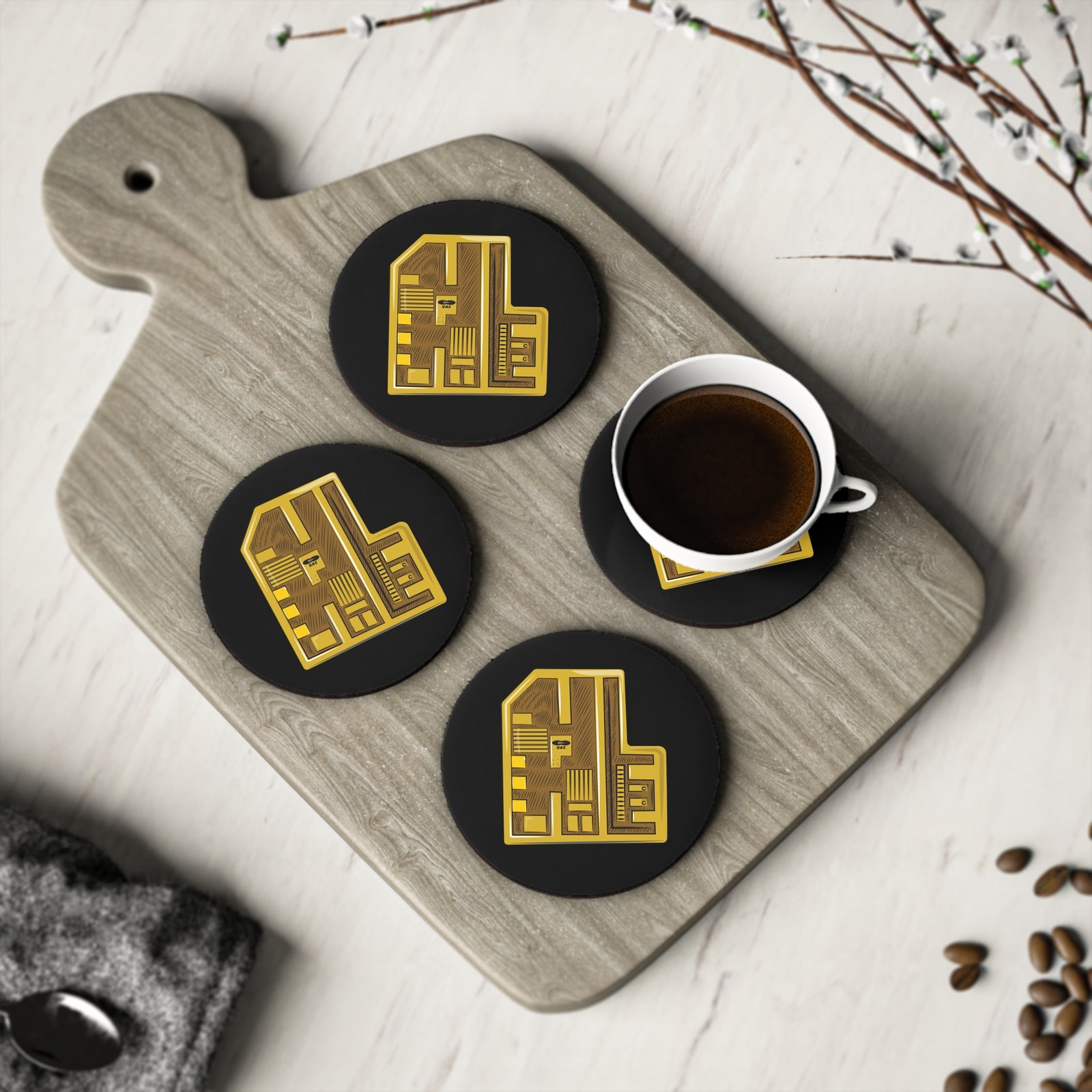 Doom - Yellow Keycard - Coasters