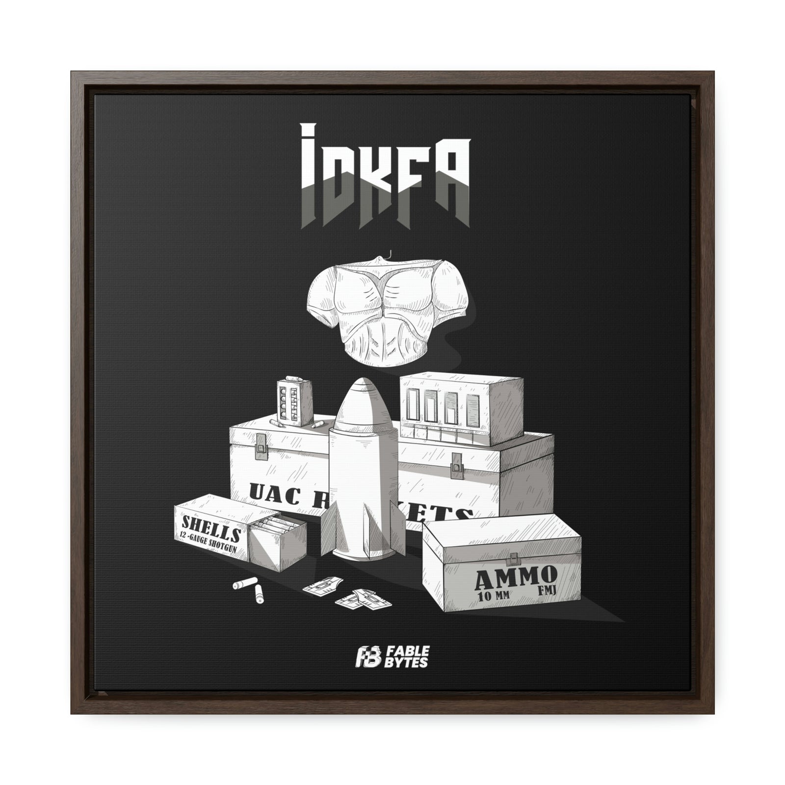 Doom - IDKFA - Framed Canvas