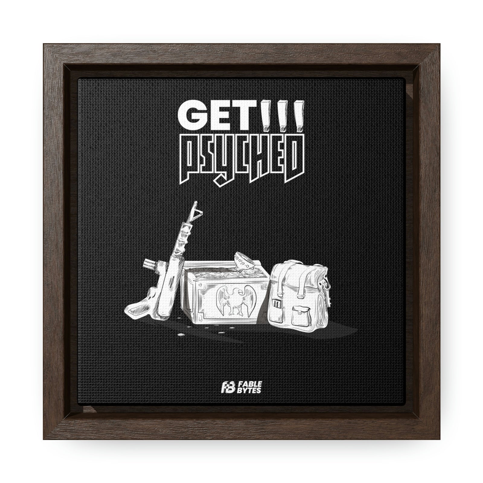 Wolfenstein 3D - Get Psyched - Framed Canvas