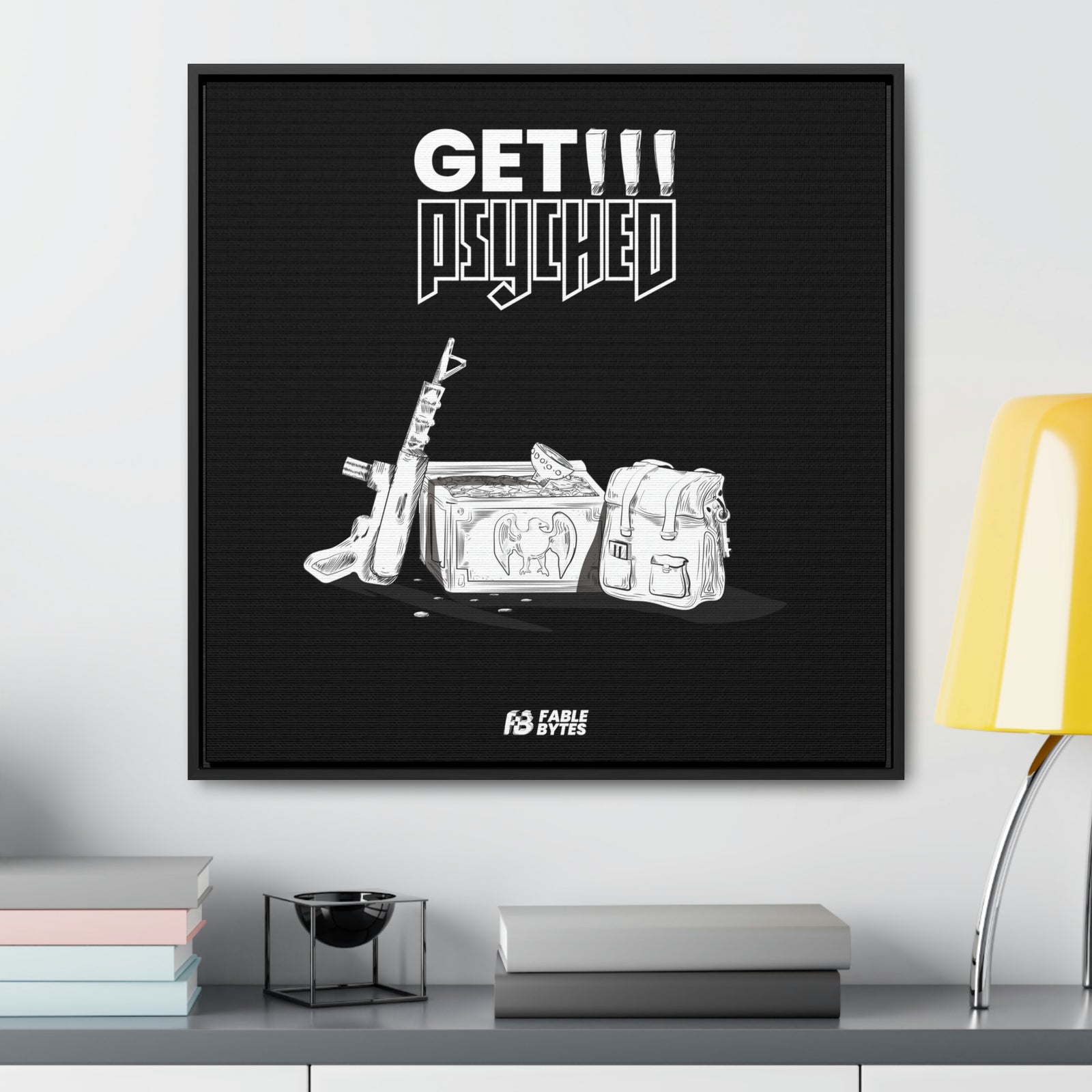 Wolfenstein 3D - Get Psyched - Framed Canvas