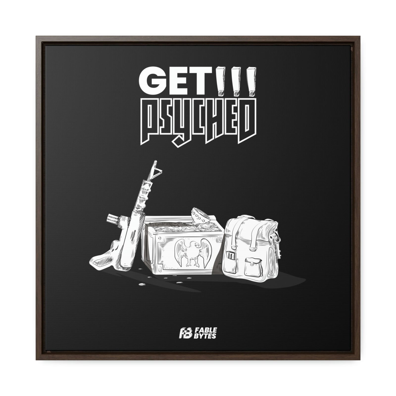 Wolfenstein 3D - Get Psyched - Framed Canvas