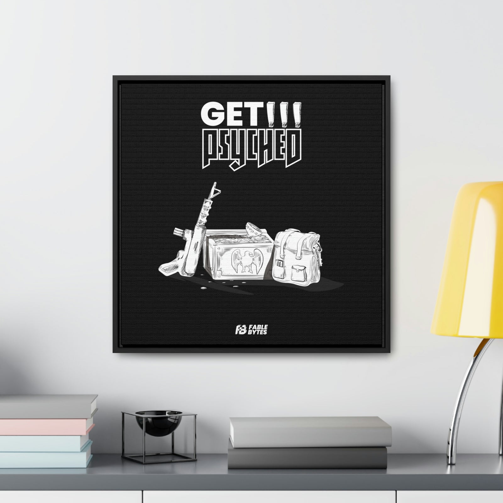 Wolfenstein 3D - Get Psyched - Framed Canvas