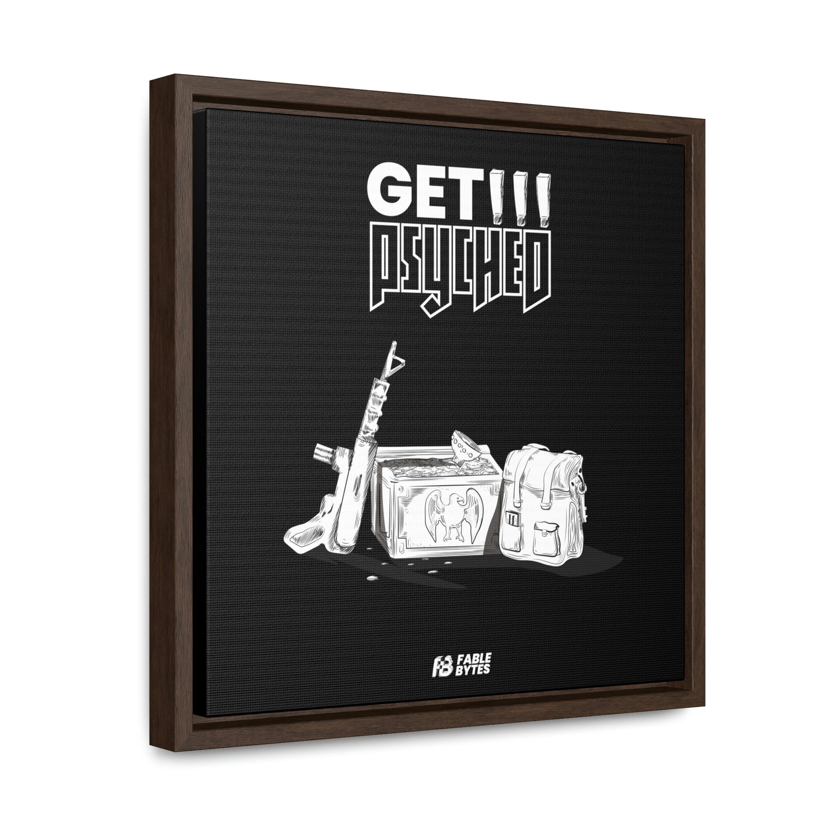 Wolfenstein 3D - Get Psyched - Framed Canvas