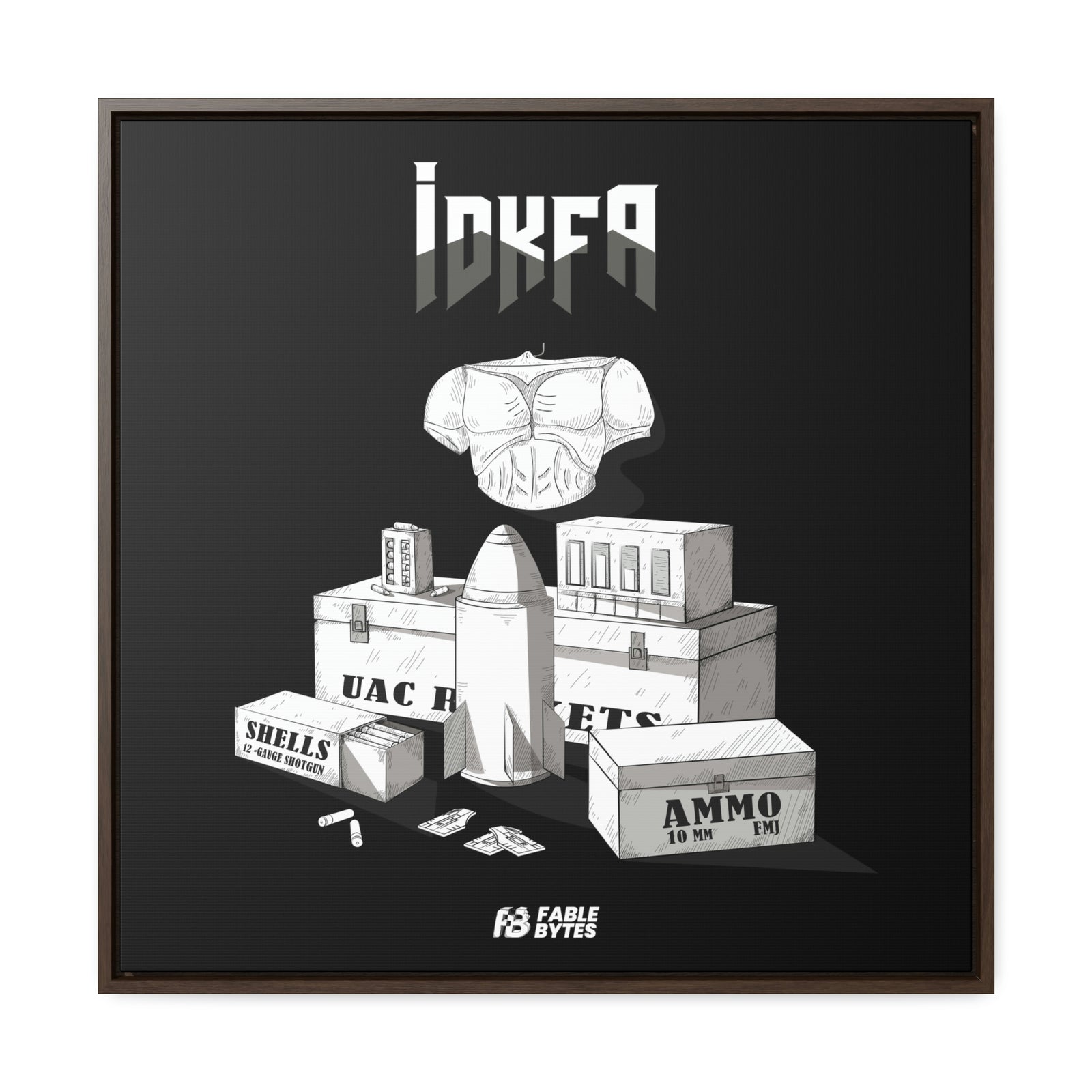 Doom - IDKFA - Framed Canvas