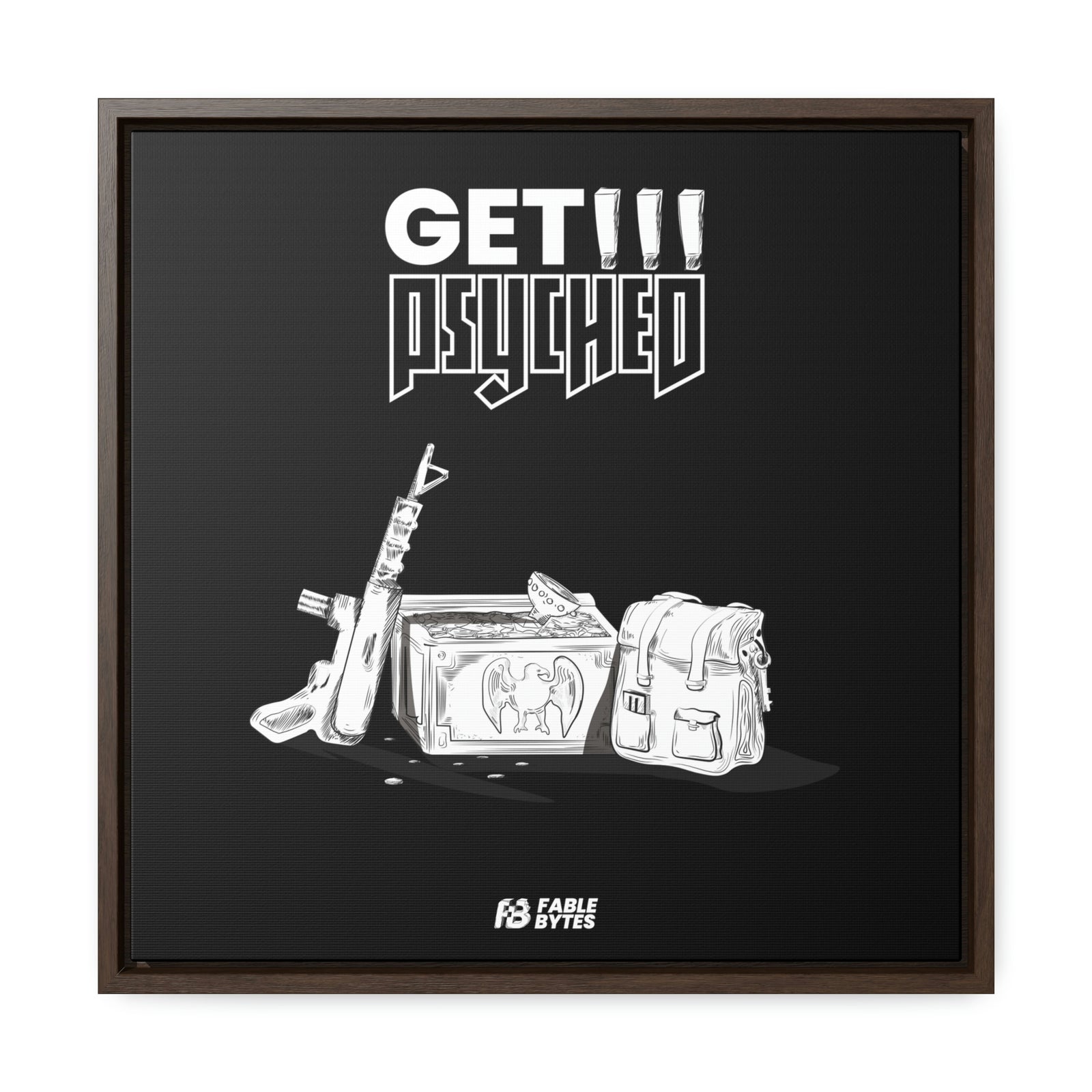Wolfenstein 3D - Get Psyched - Framed Canvas