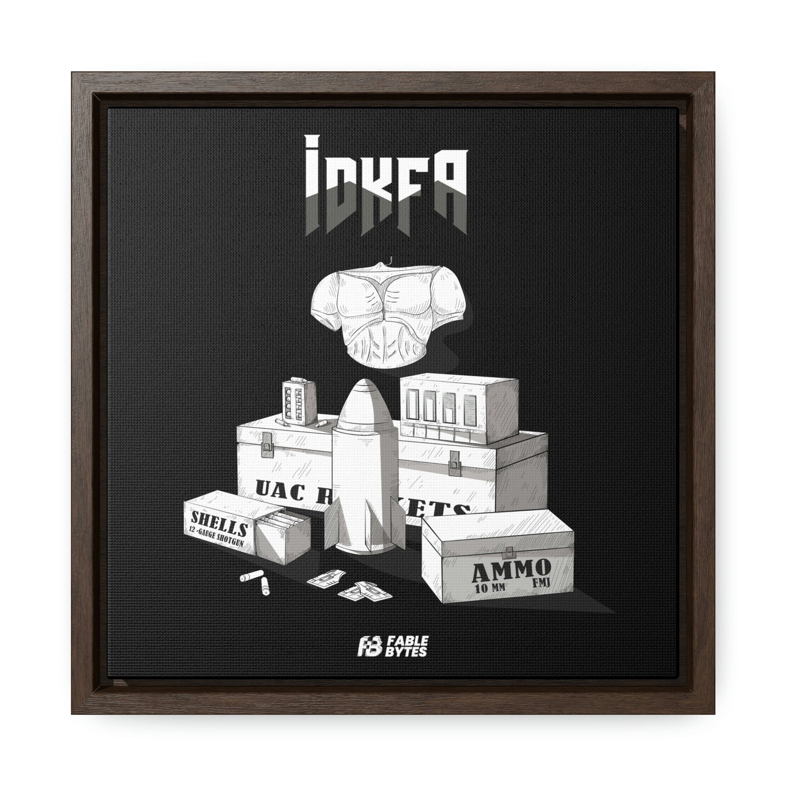 Doom - IDKFA - Framed Canvas