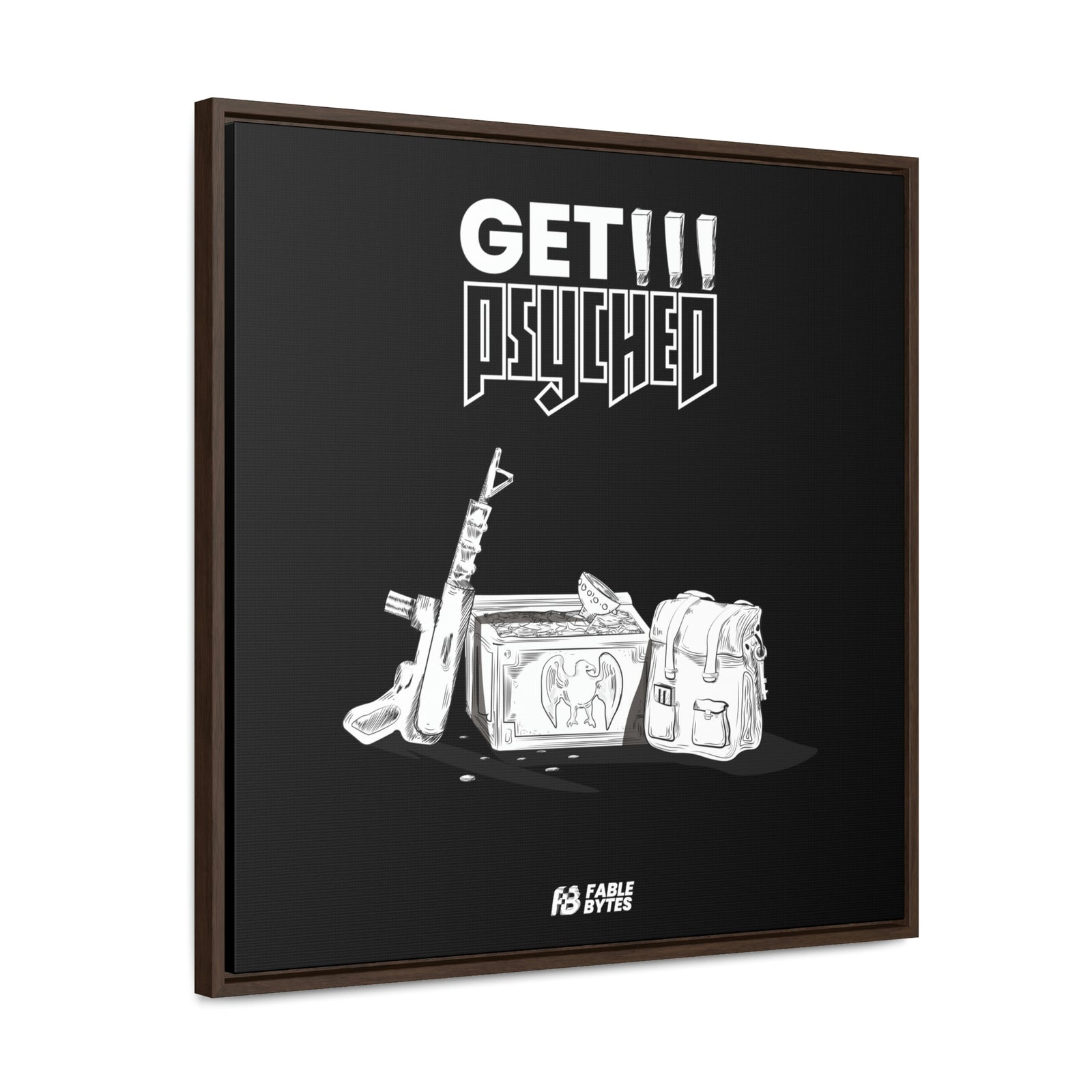 Wolfenstein 3D - Get Psyched - Framed Canvas