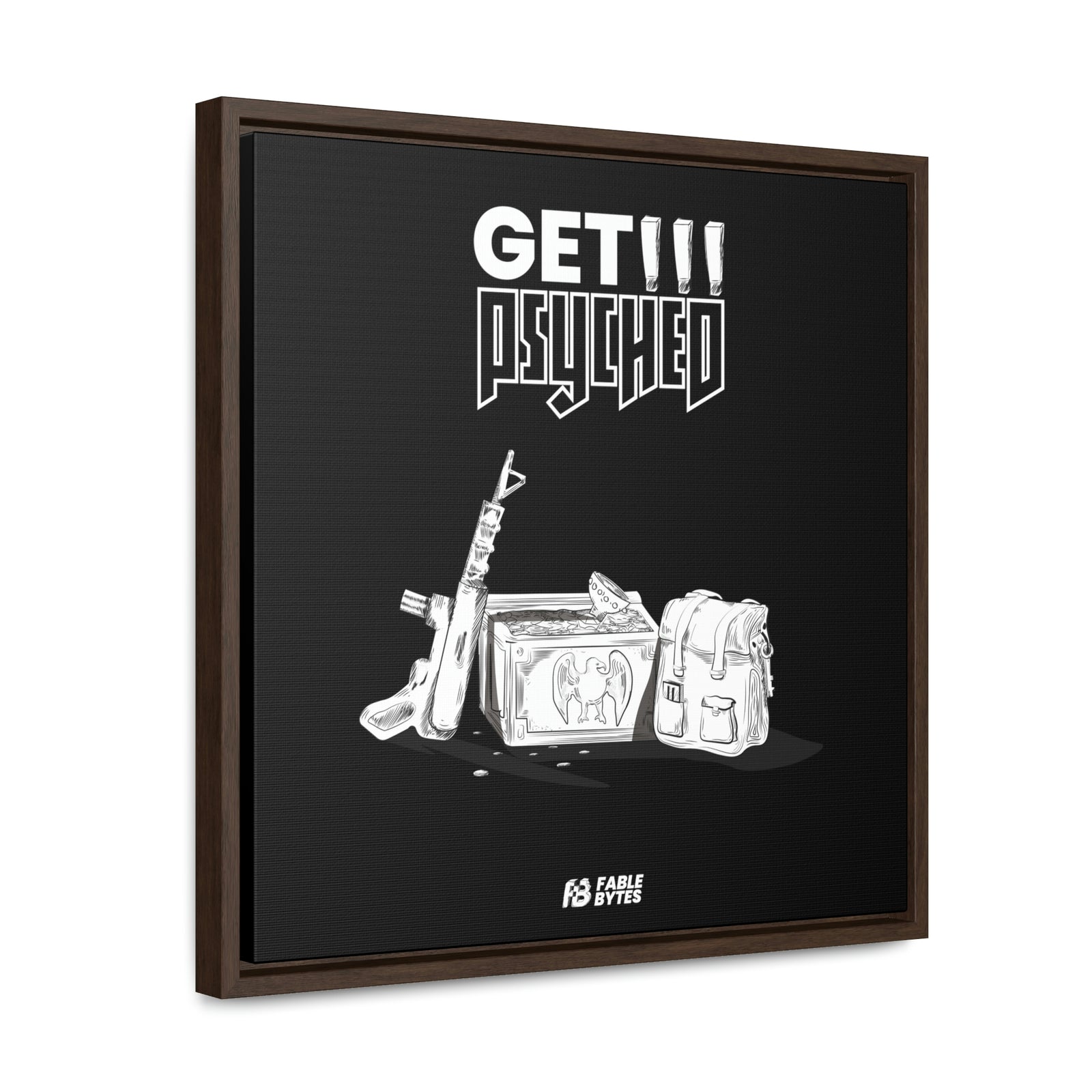 Wolfenstein 3D - Get Psyched - Framed Canvas