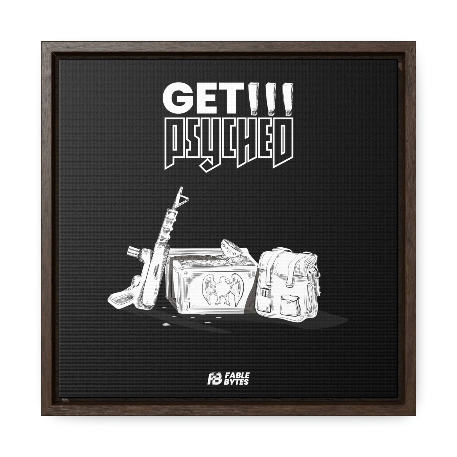 Wolfenstein 3D - Get Psyched - Framed Canvas