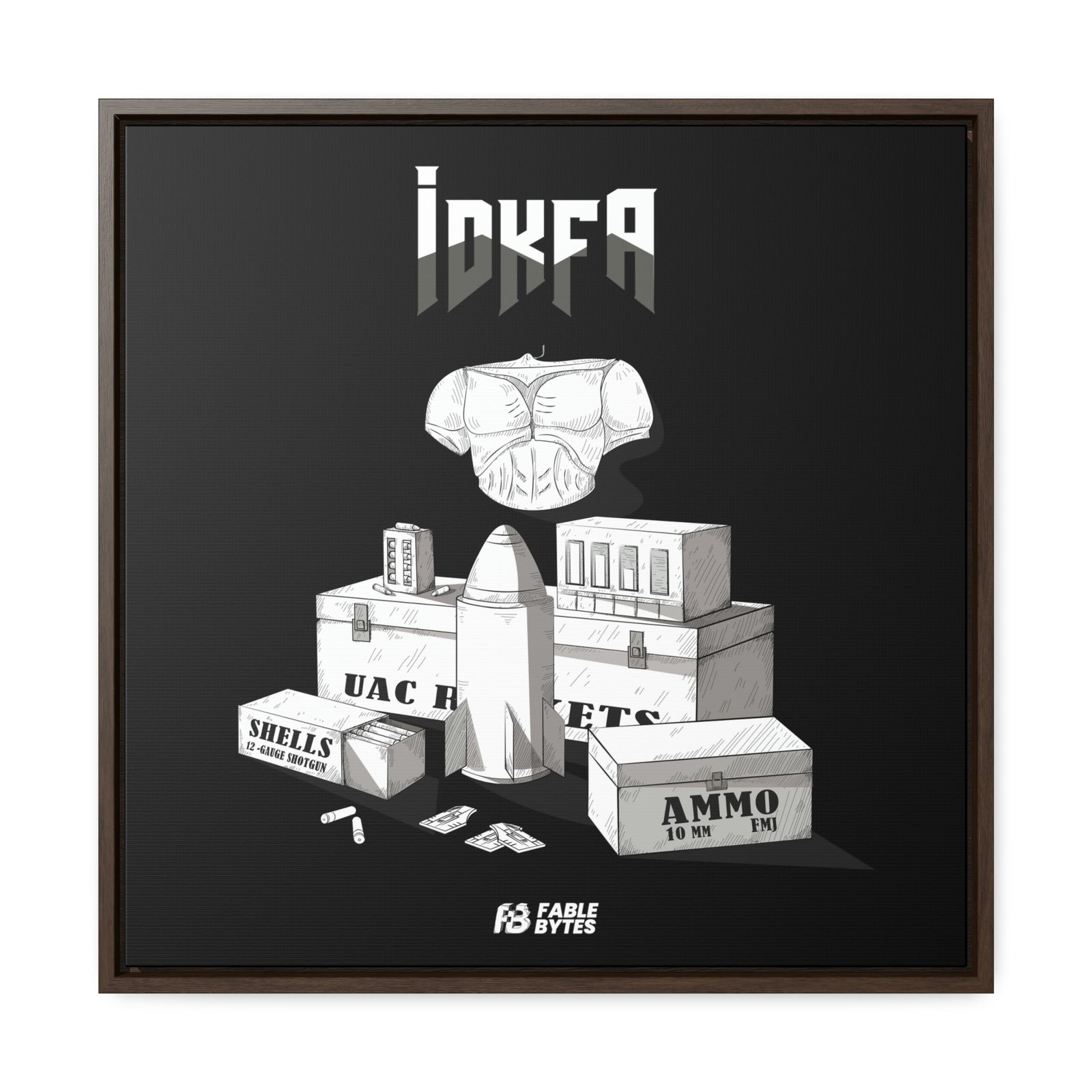Doom - IDKFA - Framed Canvas